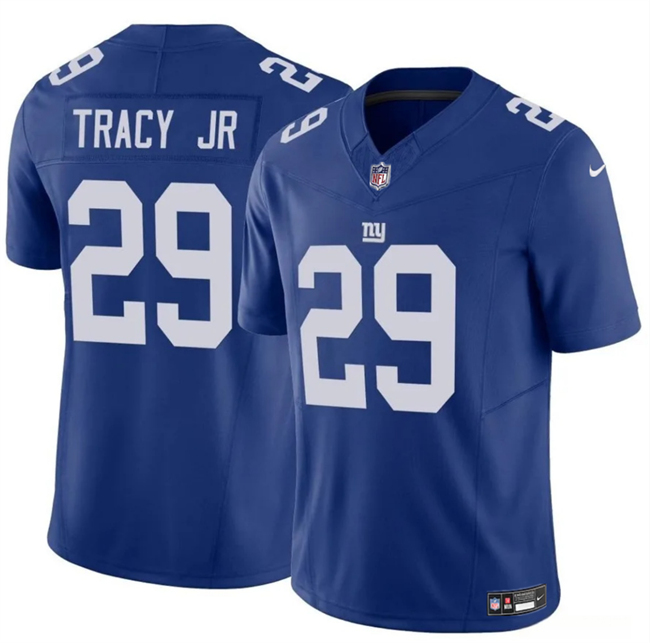 Men's New York Giants #29 Tyrone Tracy Jr Blue 2023 F.U.S.E. Vapor Untouchable Limited Stitched Jersey Men's New York Giants #29 Tyrone Tracy Jr Blue 2023 F.U.S.E. Vapor Untouchable Limited Stitched Jersey