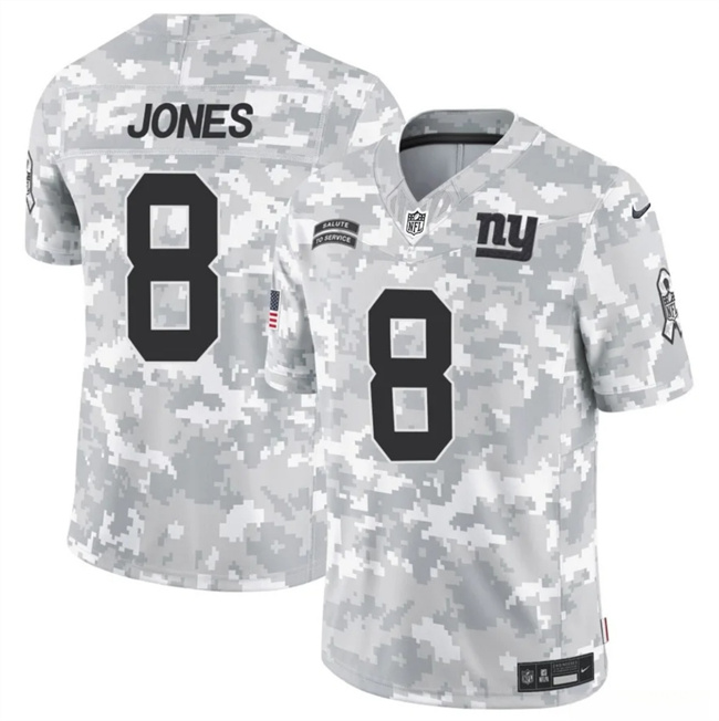 Men's New York Giants #8 Daniel Jones 2024 F.U.S.E Arctic Camo Salute To Service Limited Stitched Football Jersey Men's New York Giants #8 Daniel Jones 2024 F.U.S.E Arctic Camo Salute To Service Limited Stitched Football Jersey