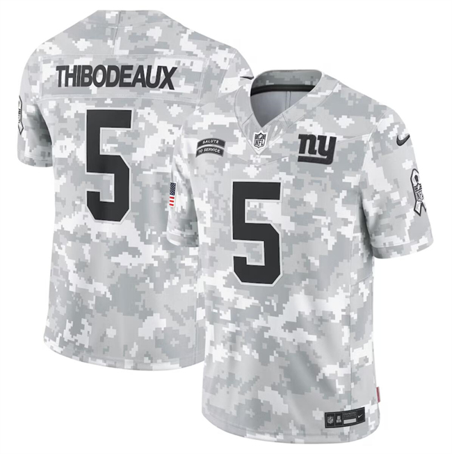 Men's New York Giants #5 Kayvon Thibodeaux 2024 Arctic Camo Salute To Service Limited Stitched Football Jersey Men's New York Giants #5 Kayvon Thibodeaux 2024 Arctic Camo Salute To Service Limited Stitched Football Jersey