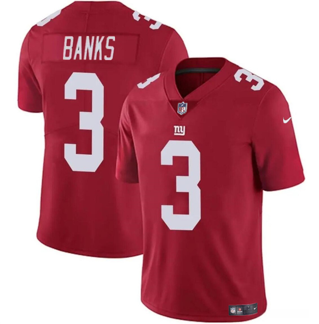 Men's New York Giants #3 Deonte Banks Red 2023 F.U.S.E. Vapor Untouchable Limited Stitched Jersey Men's New York Giants #3 Deonte Banks Red 2023 F.U.S.E. Vapor Untouchable Limited Stitched Jersey