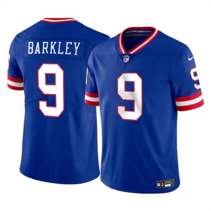 Men's New York Giants #9 Matt Barkley Blue 2023 F.U.S.E. Throwback Vapor Untouchable Limited Stitched Jersey Men's New York Giants #9 Matt Barkley Blue 2023 F.U.S.E. Throwback Vapor Untouchable Limited Stitched Jersey