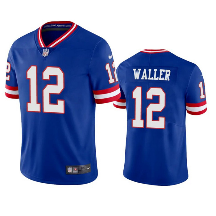Men's New York Giants #12 Darren Waller Blue Classic Stitched Jersey Men's New York Giants #12 Darren Waller Blue Classic Stitched Jersey