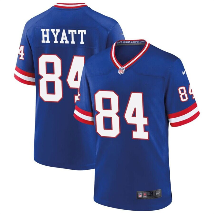 Men's New York Giants #84 Jalin Hyatt Royal Classic Stitched Jersey Men's New York Giants #84 Jalin Hyatt Royal Classic Stitched Jersey
