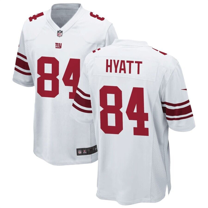 Men's New York Giants #84 Jalin Hyatt White Stitched Game Jersey Men's New York Giants #84 Jalin Hyatt White Stitched Game Jersey