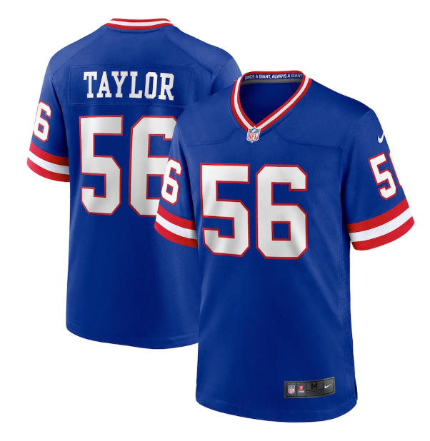 Men's New York Giants #56 Lawrence Taylor Royal Classic Retired Player Stitched Game Jersey Men's New York Giants #56 Lawrence Taylor Royal Classic Retired Player Stitched Game Jersey