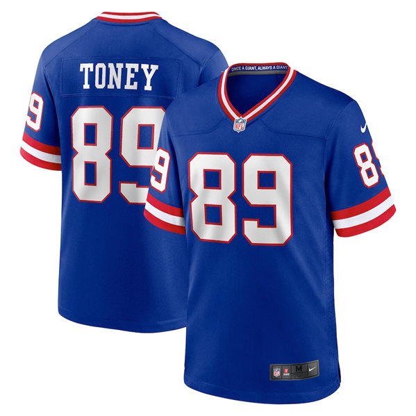Men's New York Giants #89 Kadarius Toney Royal Classic Retired Player Stitched Game Jersey Men's New York Giants #89 Kadarius Toney Royal Classic Retired Player Stitched Game Jersey