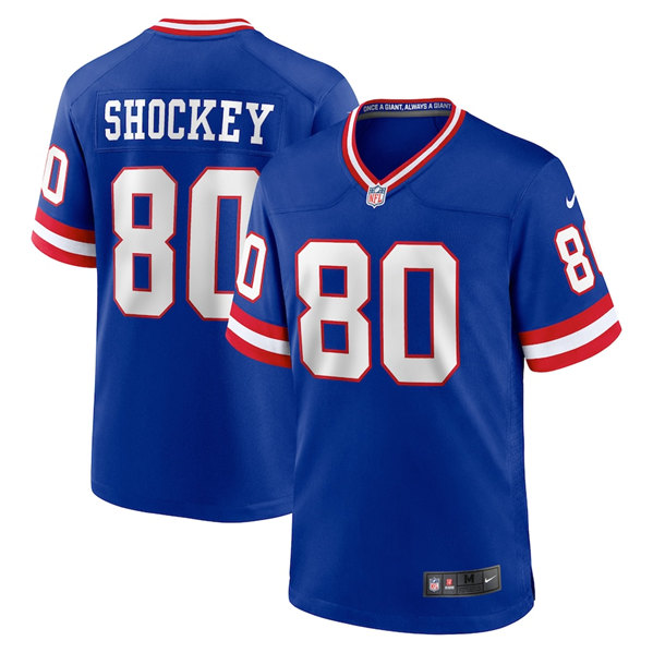 Men's New York Giants #80 Jeremy Shockey Royal Classic Retired Player Stitched Game Jersey Men's New York Giants #80 Jeremy Shockey Royal Classic Retired Player Stitched Game Jersey