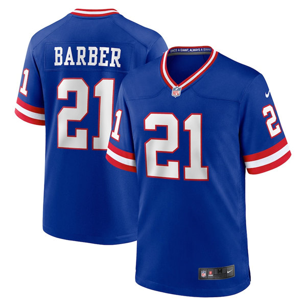 Men's New York Giants #21 Tiki Barber Royal Classic Retired Player Stitched Game Jersey Men's New York Giants #21 Tiki Barber Royal Classic Retired Player Stitched Game Jersey