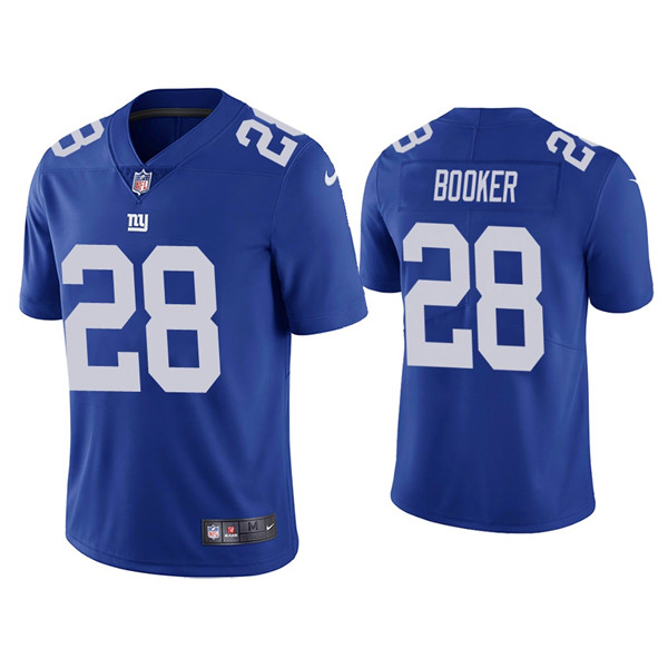 Men's New York Giants #28 Devontae Booker Blue Vapor Untouchable Limited Stitched Jersey Men's New York Giants #28 Devontae Booker Blue Vapor Untouchable Limited Stitched Jersey