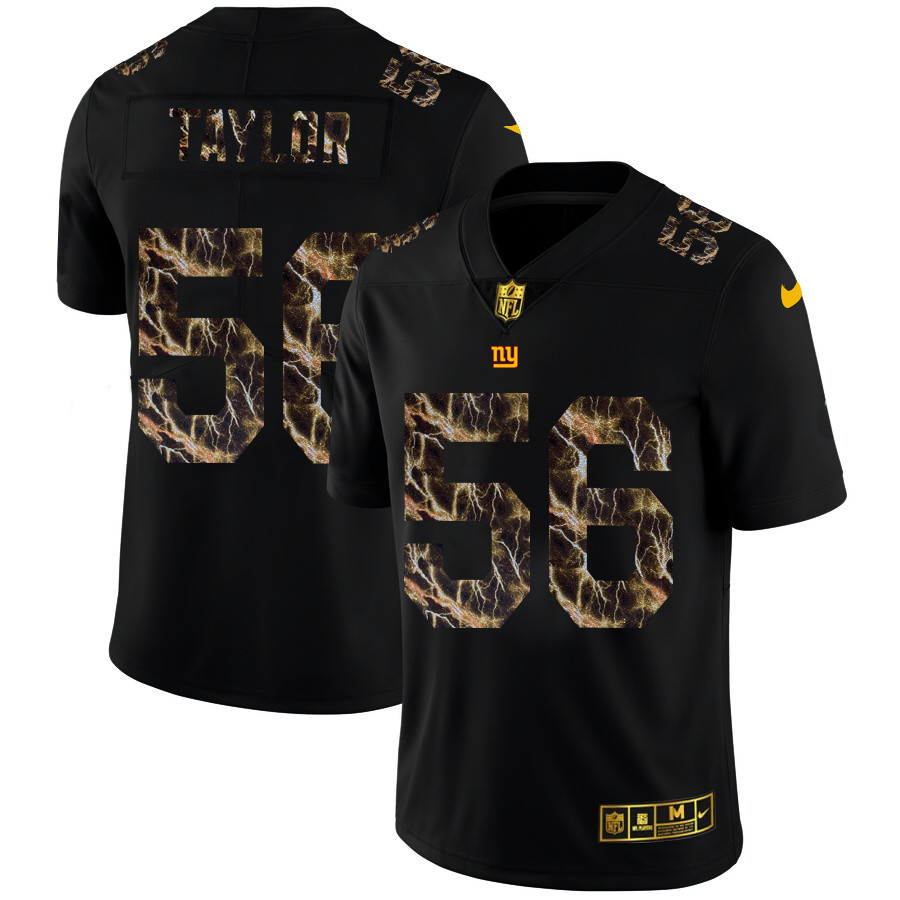 New York Giants #56 Lawrence Taylor Men's Black Nike Flocked Lightning Vapor Limited NFL Jersey New York Giants #56 Lawrence Taylor Men's Black Nike Flocked Lightning Vapor Limited NFL Jersey