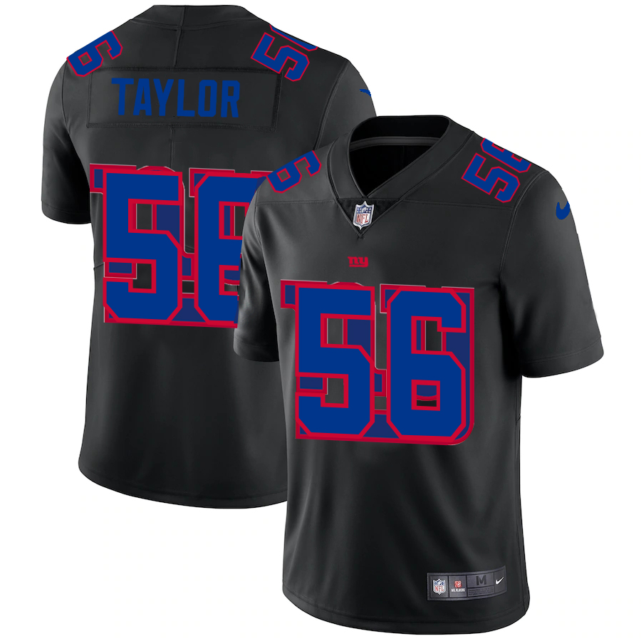 New York Giants #56 Lawrence Taylor Men's Nike Team Logo Dual Overlap Limited NFL Jersey Black New York Giants #56 Lawrence Taylor Men's Nike Team Logo Dual Overlap Limited NFL Jersey Black