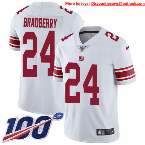 Nike Giants #24 James Bradberry White Men's Stitched NFL 100th Season Vapor Untouchable Limited Jersey Nike Giants #24 James Bradberry White Men's Stitched NFL 100th Season Vapor Untouchable Limited Jersey