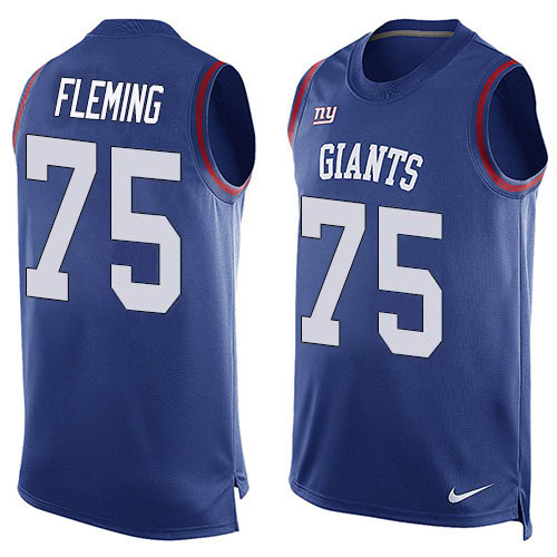Nike Giants #75 Cameron Fleming Royal Blue Team Color Men's Stitched NFL Limited Tank Top Jersey Nike Giants #75 Cameron Fleming Royal Blue Team Color Men's Stitched NFL Limited Tank Top Jersey