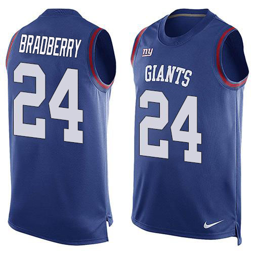 Nike Giants #24 James Bradberry Royal Blue Team Color Men's Stitched NFL Limited Tank Top Jersey Nike Giants #24 James Bradberry Royal Blue Team Color Men's Stitched NFL Limited Tank Top Jersey
