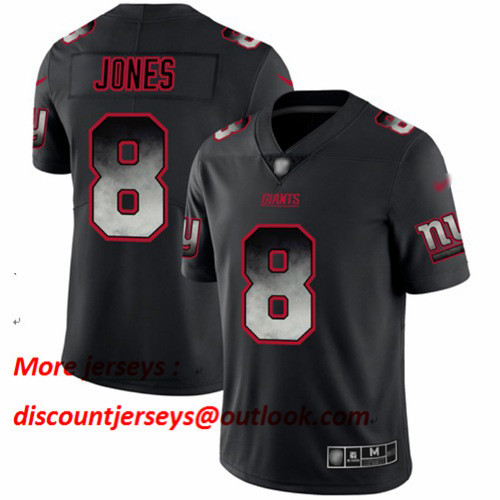 Giants #8 Daniel Jones Black Men's Stitched Football Vapor Untouchable Limited Smoke Fashion Jersey Giants #8 Daniel Jones Black Men's Stitched Football Vapor Untouchable Limited Smoke Fashion Jersey