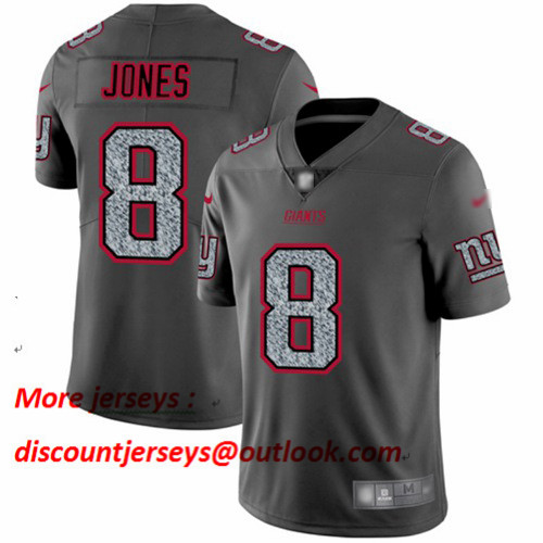 Giants #8 Daniel Jones Gray Static Men's Stitched Football Vapor Untouchable Limited Jersey