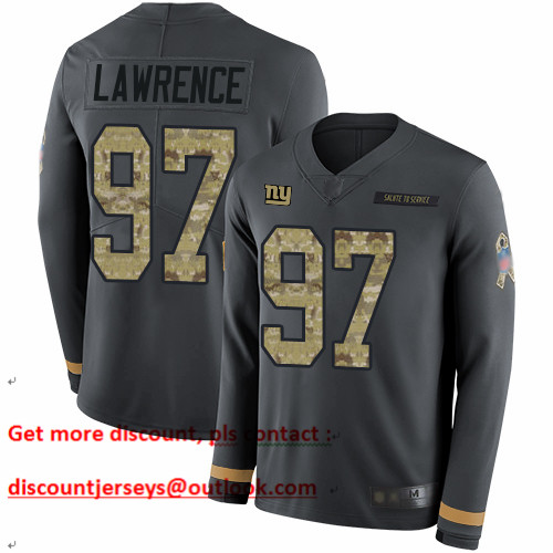 Giants #97 Dexter Lawrence Anthracite Salute to Service Men's Stitched Football Limited Therma Long Sleeve Jersey Giants #97 Dexter Lawrence Anthracite Salute to Service Men's Stitched Football Limited Therma Long Sleeve Jersey