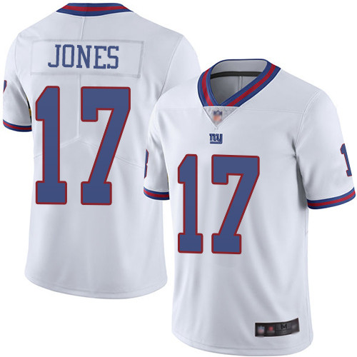 Giants #17 Daniel Jones White Men's Stitched Football Limited Rush Jersey Giants #17 Daniel Jones White Men's Stitched Football Limited Rush Jersey