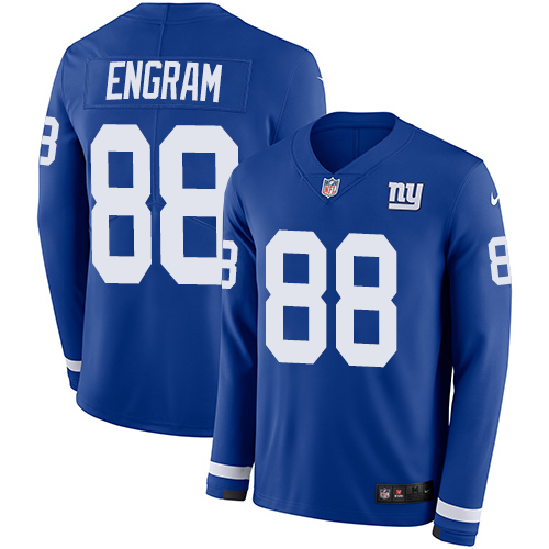 Nike Giants #88 Evan Engram Royal Blue Team Color Men's Stitched NFL Limited Therma Long Sleeve Jersey Nike Giants #88 Evan Engram Royal Blue Team Color Men's Stitched NFL Limited Therma Long Sleeve Jersey
