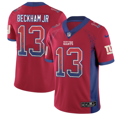 Nike Giants #13 Odell Beckham Jr Red Alternate Men's Stitched NFL Limited Rush Drift Fashion Jersey Nike Giants #13 Odell Beckham Jr Red Alternate Men's Stitched NFL Limited Rush Drift Fashion Jersey