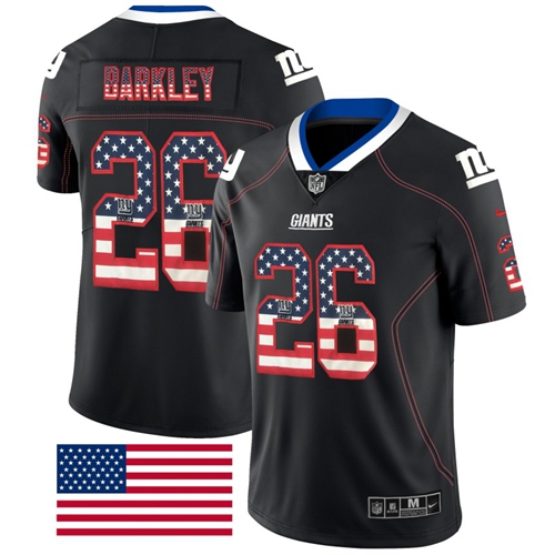 Nike Giants #26 Saquon Barkley Black Men's Stitched NFL Limited Rush USA Flag Jersey Nike Giants #26 Saquon Barkley Black Men's Stitched NFL Limited Rush USA Flag Jersey