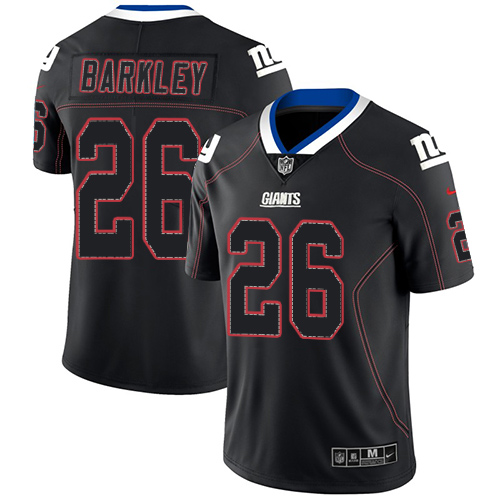 Nike Giants #26 Saquon Barkley Lights Out Black Men's Stitched NFL Limited Rush Jersey Nike Giants #26 Saquon Barkley Lights Out Black Men's Stitched NFL Limited Rush Jersey