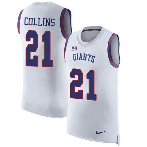 Nike Giants #21 Landon Collins White Men's Stitched NFL Limited Rush Tank Top Jersey Nike Giants #21 Landon Collins White Men's Stitched NFL Limited Rush Tank Top Jersey