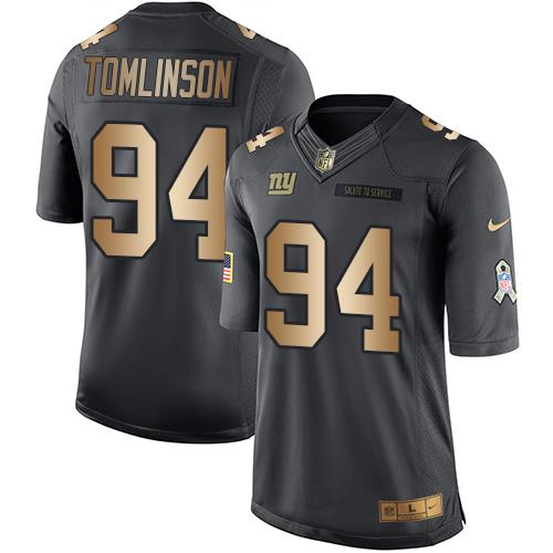 Nike Giants #94 Dalvin Tomlinson Black Men's Stitched NFL Limited Gold Salute To Service Jersey Nike Giants #94 Dalvin Tomlinson Black Men's Stitched NFL Limited Gold Salute To Service Jersey