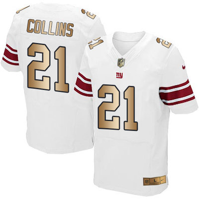 Nike Giants #21 Landon Collins White Men's Stitched NFL Elite Gold Jersey Nike Giants #21 Landon Collins White Men's Stitched NFL Elite Gold Jersey