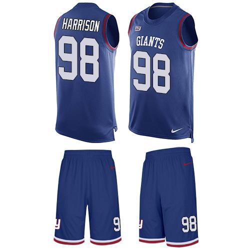 Nike Giants #98 Damon Harrison Royal Blue Team Color Men's Stitched NFL Limited Tank Top Suit Jersey Nike Giants #98 Damon Harrison Royal Blue Team Color Men's Stitched NFL Limited Tank Top Suit Jersey