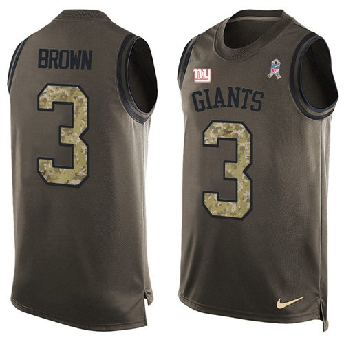 Nike Giants #3 Josh Brown Green Men's Stitched NFL Limited Salute To Service Tank Top Jersey Nike Giants #3 Josh Brown Green Men's Stitched NFL Limited Salute To Service Tank Top Jersey