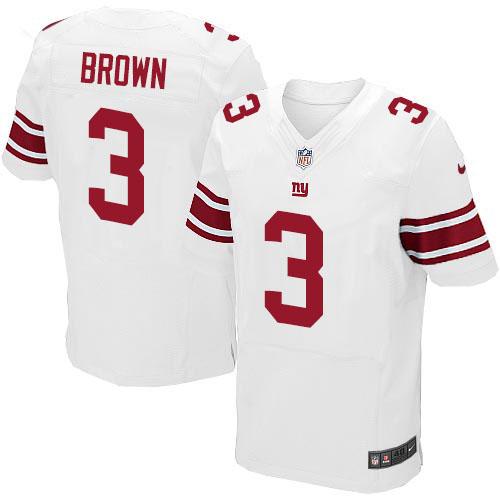 Nike Giants #3 Josh Brown White Men's Stitched NFL Elite Jersey Nike Giants #3 Josh Brown White Men's Stitched NFL Elite Jersey