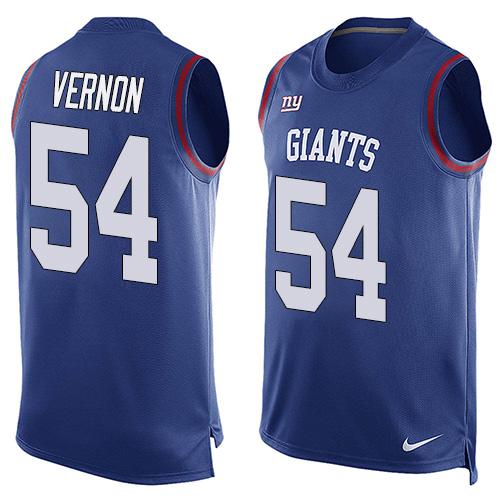 Nike Giants #54 Olivier Vernon Royal Blue Team Color Men's Stitched NFL Limited Tank Top Jersey Nike Giants #54 Olivier Vernon Royal Blue Team Color Men's Stitched NFL Limited Tank Top Jersey