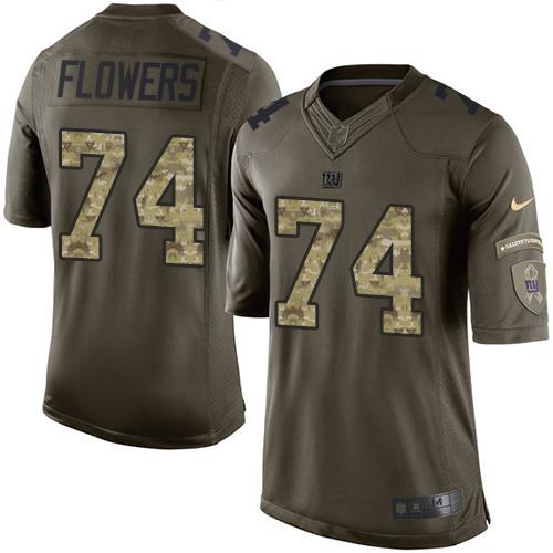 Nike Giants #74 Ereck Flowers Green Men's Stitched NFL Limited Salute to Service Jersey Nike Giants #74 Ereck Flowers Green Men's Stitched NFL Limited Salute to Service Jersey