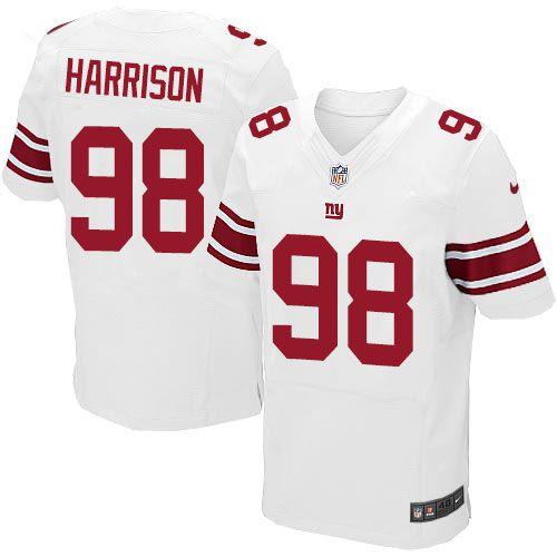 Nike Giants #98 Damon Harrison White Men's Stitched NFL Elite Jersey Nike Giants #98 Damon Harrison White Men's Stitched NFL Elite Jersey