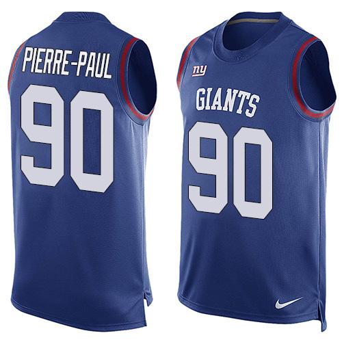 Nike Giants #90 Jason Pierre-Paul Royal Blue Team Color Men's Stitched NFL Limited Tank Top Jersey Nike Giants #90 Jason Pierre-Paul Royal Blue Team Color Men's Stitched NFL Limited Tank Top Jersey