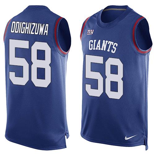 Nike Giants #58 Owa Odighizuwa Royal Blue Team Color Men's Stitched NFL Limited Tank Top Jersey Nike Giants #58 Owa Odighizuwa Royal Blue Team Color Men's Stitched NFL Limited Tank Top Jersey