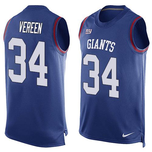 Nike Giants #34 Shane Vereen Royal Blue Team Color Men's Stitched NFL Limited Tank Top Jersey Nike Giants #34 Shane Vereen Royal Blue Team Color Men's Stitched NFL Limited Tank Top Jersey