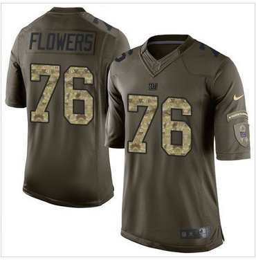 Nike New York Giants #76 Ereck Flowers Green Men's Stitched NFL Limited Salute to Service Jersey Nike New York Giants #76 Ereck Flowers Green Men's Stitched NFL Limited Salute to Service Jersey