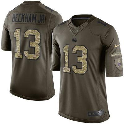 Men's New York Giants 13 Odell Beckham Jr. Nike Green Salute To Service Limited Jersey