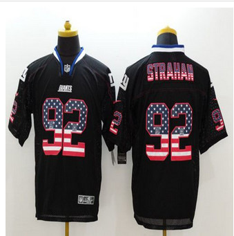 New New York Giants #92 Michael Strahan Black Men's Stitched NFL Elite USA Flag Fashion Jersey New New York Giants #92 Michael Strahan Black Men's Stitched NFL Elite USA Flag Fashion Jersey