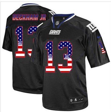 NEW New York Giants #13 Odell Beckham Jr Black NFL Elite USA Flag Fashion Jersey NEW New York Giants #13 Odell Beckham Jr Black NFL Elite USA Flag Fashion Jersey
