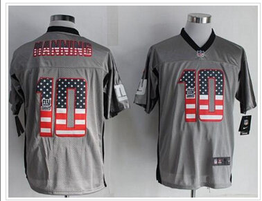 NEW New York Giants #10 Eli Manning Grey NFL Elite USA Flag Fashion Jersey NEW New York Giants #10 Eli Manning Grey NFL Elite USA Flag Fashion Jersey
