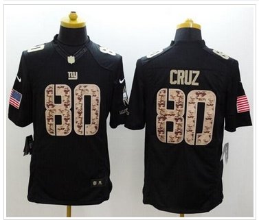 New New York Giants #80 Victor Cruz Black NFL Limited Salute to Service jersey