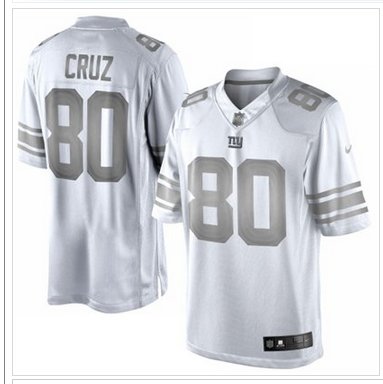 New York Giants #80 Victor Cruz White Platinum Jersey New York Giants #80 Victor Cruz White Platinum Jersey