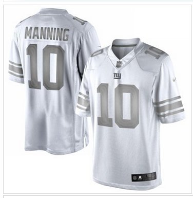 New York Giants #10 Eli Manning White Platinum Jersey
