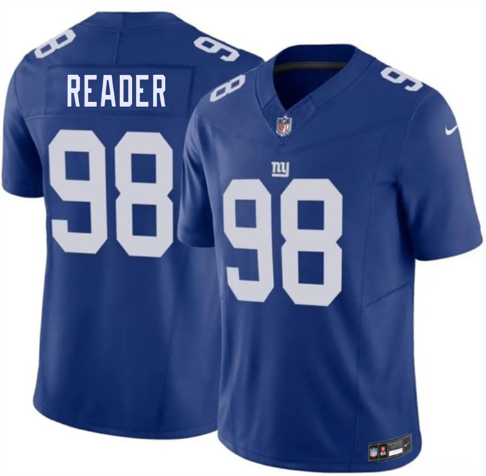 Men's New York Giants #98 D.J. Reader Blue 2026 F.U.S.E. Vapor Untouchable Limited Stitched Jersey Men's New York Giants #98 D.J. Reader Blue 2026 F.U.S.E. Vapor Untouchable Limited Stitched Jersey