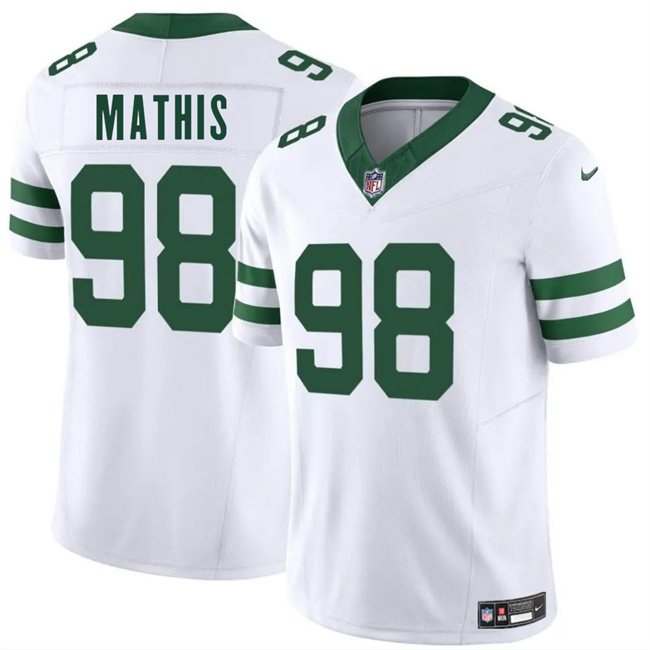 Men's New York Jets #98 Phidarian Mathis White 2025 F.U.S.E. Vapor Untouchable Limited Stitched Jersey Men's New York Jets #98 Phidarian Mathis White 2025 F.U.S.E. Vapor Untouchable Limited Stitched Jersey