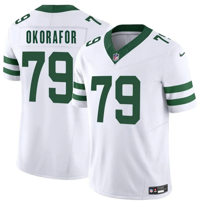 Men's New York Jets #79 Chukwuma Okorafor White 2025 F.U.S.E. Vapor Untouchable Limited Stitched Jersey Men's New York Jets #79 Chukwuma Okorafor White 2025 F.U.S.E. Vapor Untouchable Limited Stitched Jersey