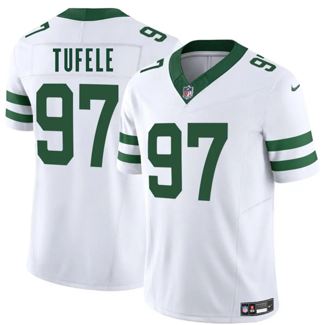 Men's New York Jets #97 Jay Tufele White 2025 F.U.S.E. Vapor Untouchable Limited Stitched Jersey Men's New York Jets #97 Jay Tufele White 2025 F.U.S.E. Vapor Untouchable Limited Stitched Jersey